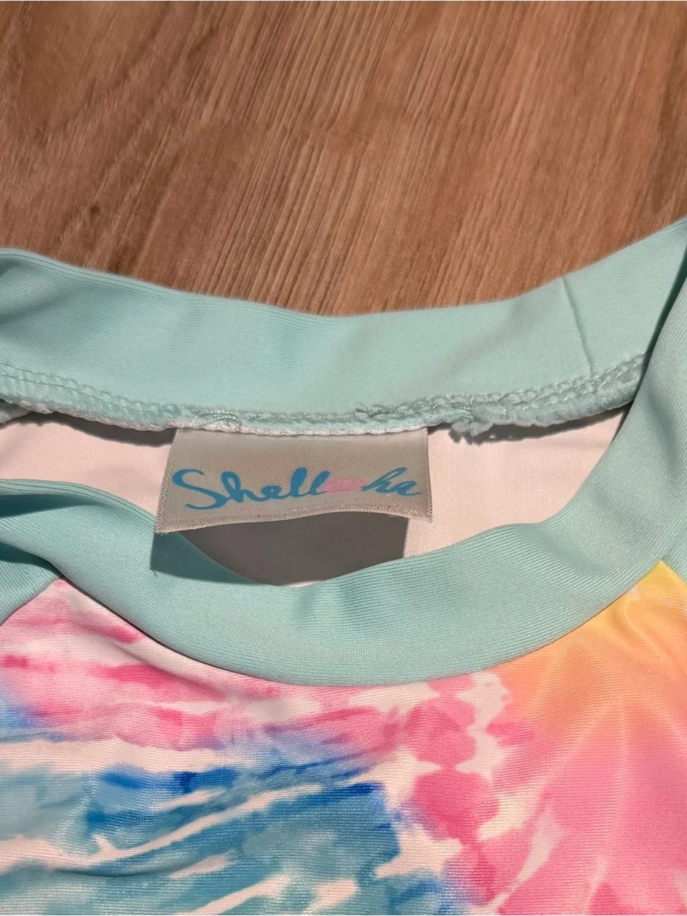 Kids Multi-Color Heart & Tie-Dye Long Sleeve Rash Guard Swim bundle